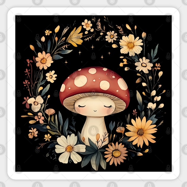 Enchanted Mushroom Art – Whimsical Nature & Forest Design Sticker by TuncGK